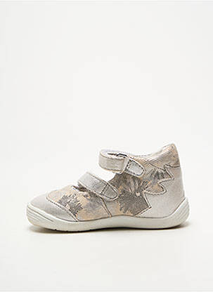 Ballerines impression bout rond argent NOËL fille