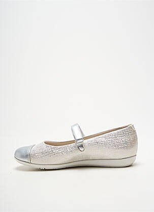 Ballerines tissage satiné bout rond argent GARVALIN fille