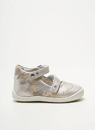 Ballerines impression bout rond argent NOËL fille