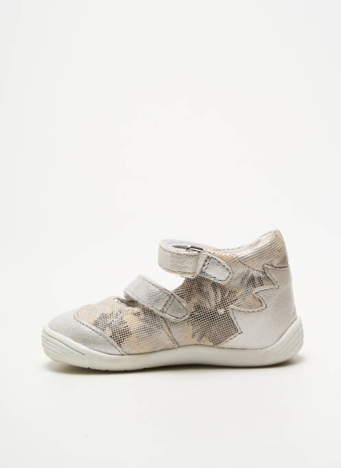 Ballerines impression bout rond argent NOËL fille
