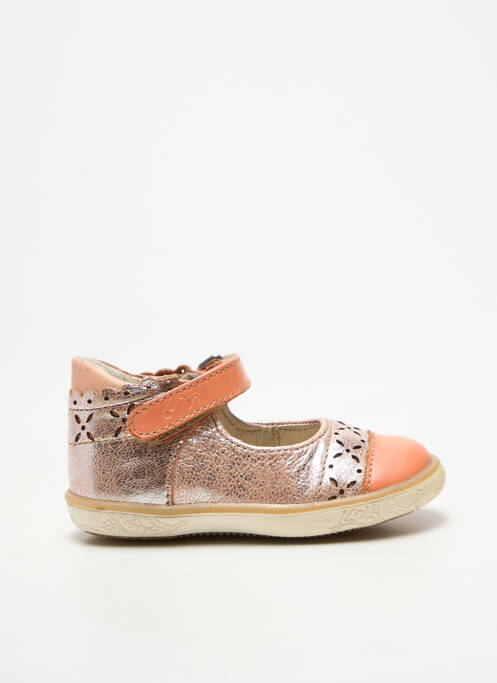 Ballerines tissage satiné bout rond orange NOËL fille
