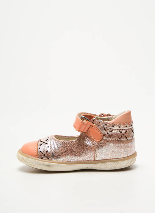 Ballerines tissage satiné bout rond orange NOËL fille