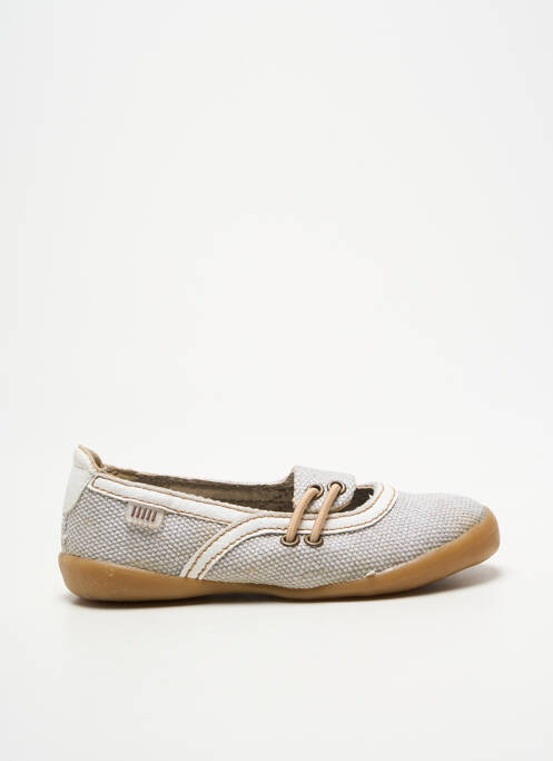 Ballerines tissage satiné bout rond beige NOËL fille