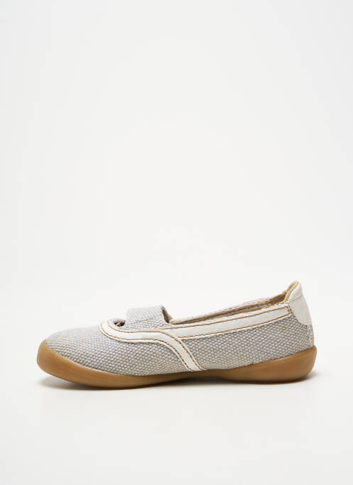 Ballerines tissage satiné bout rond beige NOËL fille