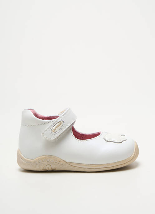 Ballerines semelle amovible bout rond blanc GARVALIN fille