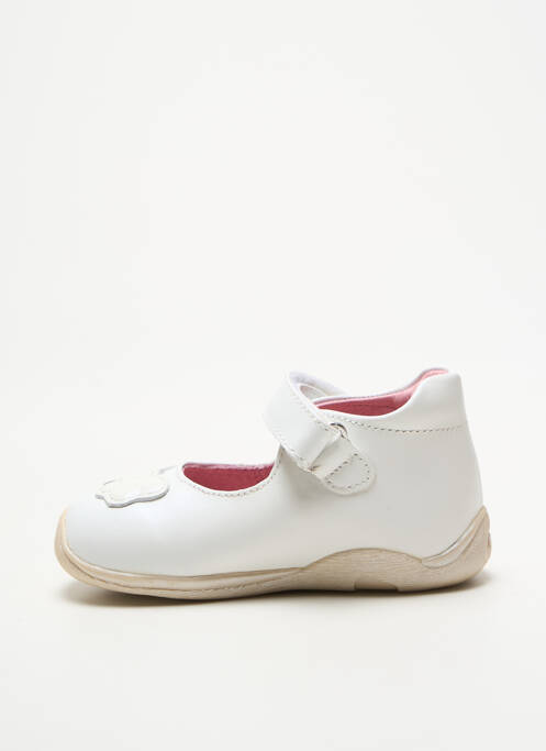 Ballerines semelle amovible bout rond blanc GARVALIN fille