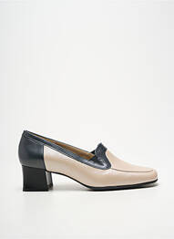 Mocassins carré talon de 4 à 6cm beige OMBELLE femme