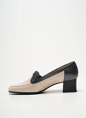 Mocassins carré talon de 4 à 6cm beige OMBELLE femme
