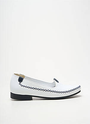 Mocassins bout rond talon plat jusqu'à 3cm blanc ARTIKA SOFT femme