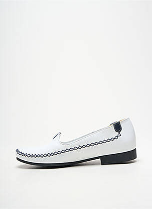 Mocassins bout rond talon plat jusqu'à 3cm blanc ARTIKA SOFT femme