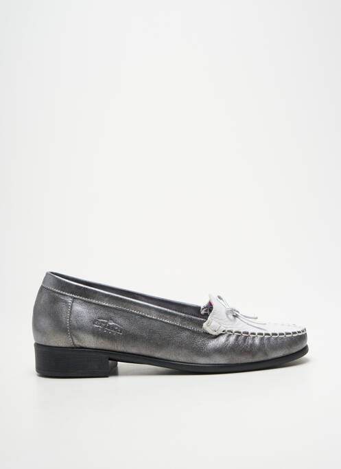 Mocassins tissage satiné talon plat jusqu'à 3cm argent ARTIKA SOFT femme