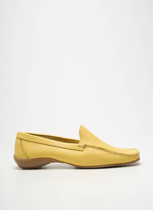 Mocassins matière lisse talon plat jusqu'à 3cm jaune AKANE femme