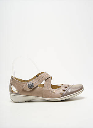 Ballerines tissage satiné talon plat jusqu'à 3cm marron GEO-REINO femme
