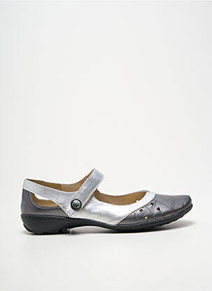Ballerines tissage satiné talon plat jusqu'à 3cm argent GEO-REINO femme