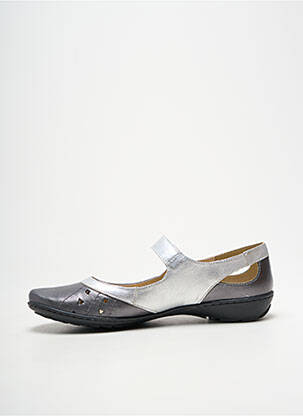 Ballerines tissage satiné talon plat jusqu'à 3cm argent GEO-REINO femme