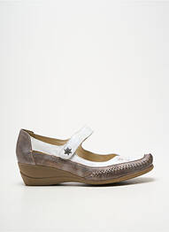 Ballerines fermeture scratch talon de 4 à 6cm marron GEO-REINO femme