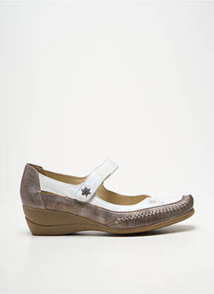 Ballerines fermeture scratch talon de 4 à 6cm marron GEO-REINO femme