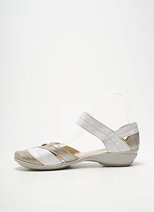 Sandales/nu pieds tissage satiné talon plat jusqu'à 3cm blanc GEO-REINO femme