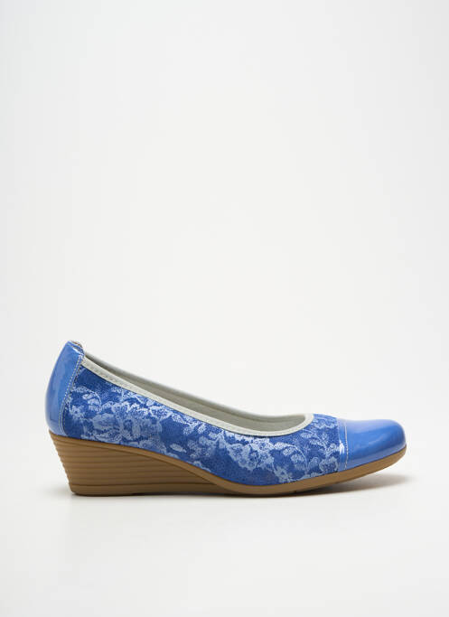 Ballerines matière lisse talon de 4 à 6cm bleu PEDI GIRL femme