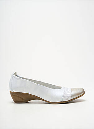 Ballerines tissage satiné talon de 4 à 6cm blanc PEDI GIRL femme
