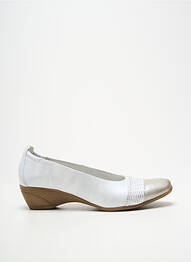 Ballerines tissage satiné talon de 4 à 6cm blanc PEDI GIRL femme