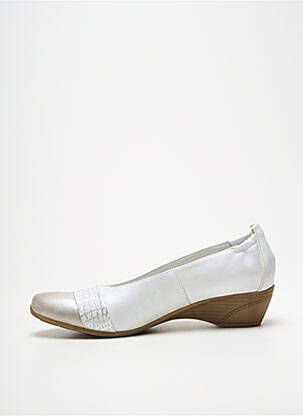 Ballerines tissage satiné talon de 4 à 6cm blanc PEDI GIRL femme