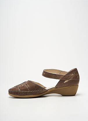Sandales/nu pieds type de semelle amortissante talon de 4 à 6cm marron PEDI GIRL femme