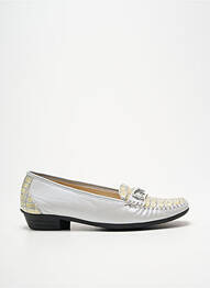 Mocassins tissage satiné talon plat jusqu'à 3cm argent BOISSY femme