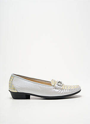 Mocassins tissage satiné talon plat jusqu'à 3cm argent BOISSY femme