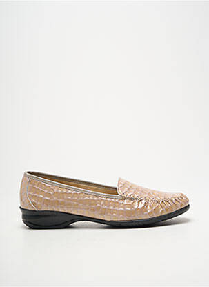 Mocassins tissage satiné talon plat jusqu'à 3cm beige BOISSY femme