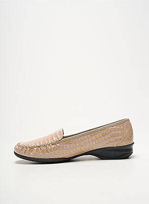 Mocassins tissage satiné talon plat jusqu'à 3cm beige BOISSY femme