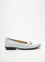 Mocassins tissage satiné talon plat jusqu'à 3cm argent BOISSY femme