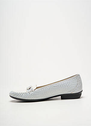 Mocassins chiquet talon plat jusqu'à 3cm argent BOISSY femme
