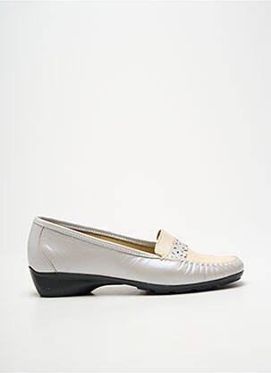 Mocassins bout rond talon plat jusqu'à 3cm argent BOISSY femme