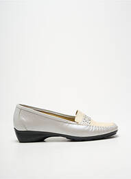 Mocassins bout rond talon plat jusqu'à 3cm argent BOISSY femme