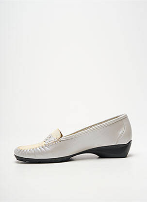 Mocassins bout rond talon plat jusqu'à 3cm argent BOISSY femme