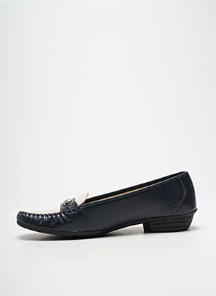 Mocassins tissage satiné talon plat jusqu'à 3cm bleu BOISSY femme