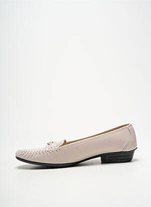 Mocassins bout rond talon plat jusqu'à 3cm beige BOISSY femme