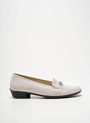 Mocassins tissage satiné talon plat jusqu'à 3cm beige BOISSY femme