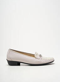 Mocassins tissage satiné talon plat jusqu'à 3cm beige BOISSY femme
