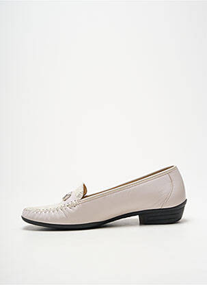Mocassins tissage satiné talon plat jusqu'à 3cm beige BOISSY femme