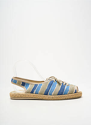 Espadrilles fermeture lacets talon plat jusqu'à 3cm bleu LA VAGUE femme