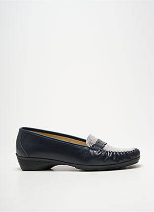 Mocassins tissage satiné talon plat jusqu'à 3cm bleu BOISSY femme