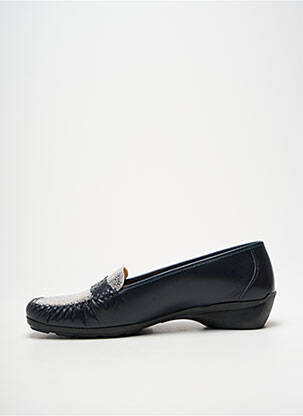 Mocassins tissage satiné talon plat jusqu'à 3cm bleu BOISSY femme