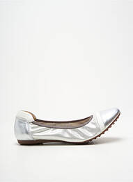 Ballerines tissage satiné talon plat jusqu'à 3cm argent ELUE PAR NOUS femme