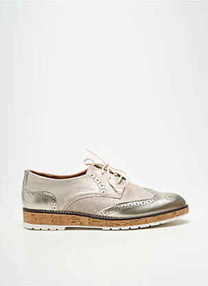 Derbies tissage satiné talon plat jusqu'à 3cm or LA VAGUE femme