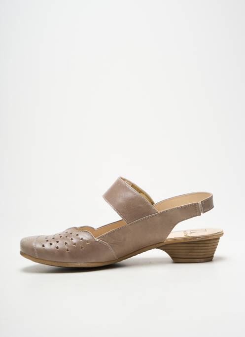 Sandales/nu pieds tissage satiné talon de 4 à 6cm marron PEDI GIRL femme