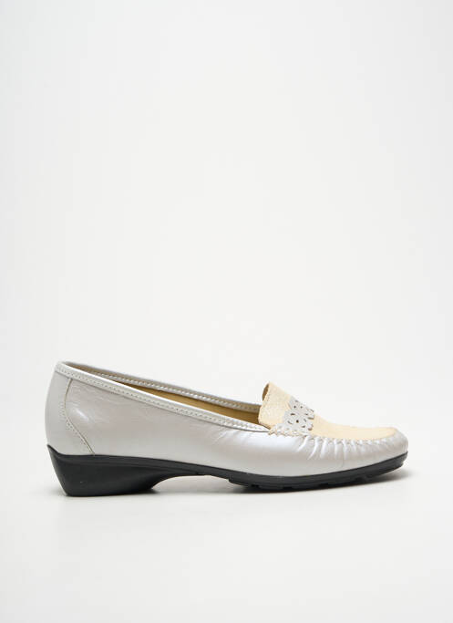 Mocassins bout rond talon plat jusqu'à 3cm argent BOISSY femme