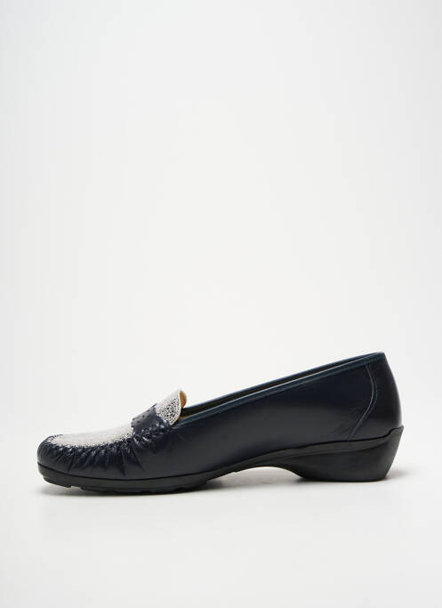 Mocassins tissage satiné talon plat jusqu'à 3cm bleu BOISSY femme
