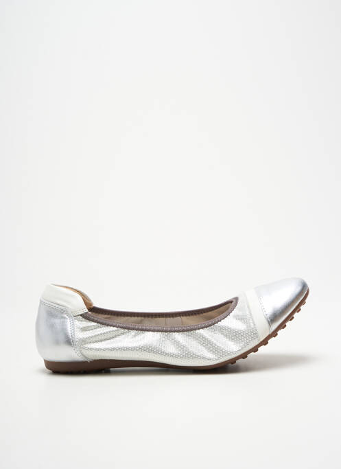 Ballerines tissage satiné talon plat jusqu'à 3cm argent ELUE PAR NOUS femme